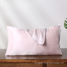 Accept Custom Designs woven 100% pure  satin 19mm  silk pillowcase solid color with zipper